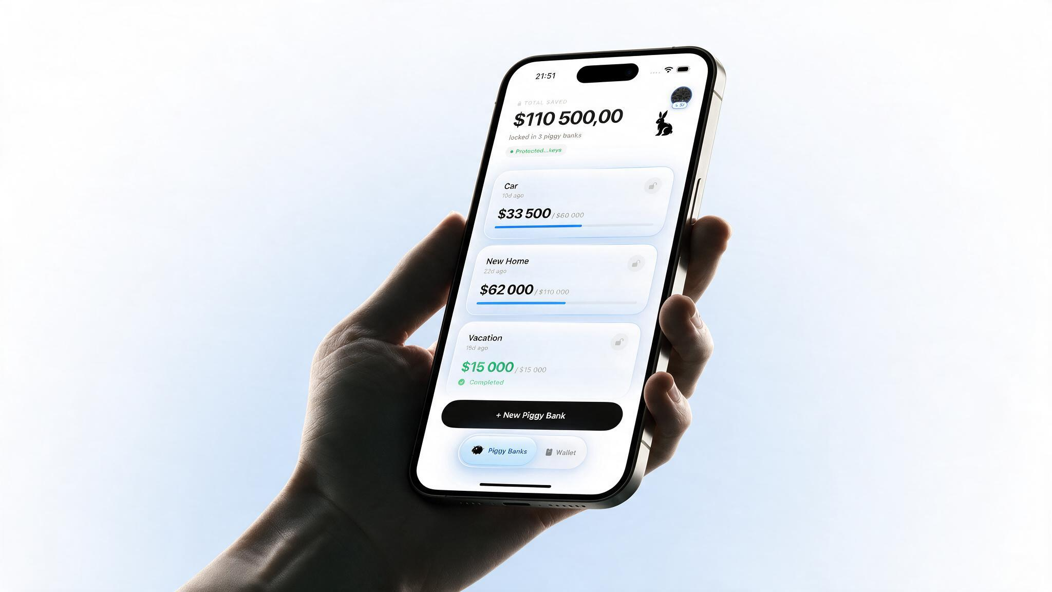 Tritter running on an iPhone held in a hand